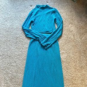 Set:Blue S / Maxi Skirt + Blue M Top / Zara